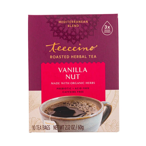 Teeccino Roasted Herbal Tea Vanilla Nut 10 tea bags