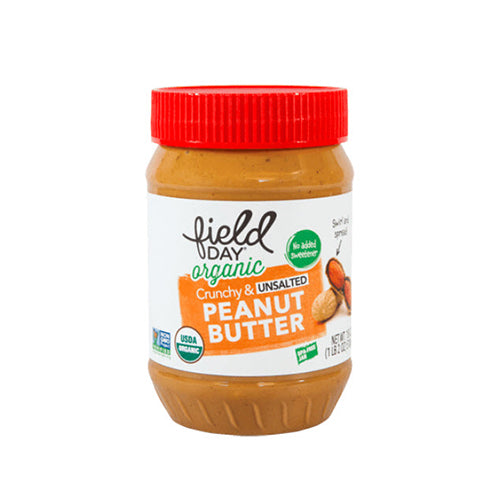 Field Day Organic Crunchy & Unsalted Peanut Butter 510g