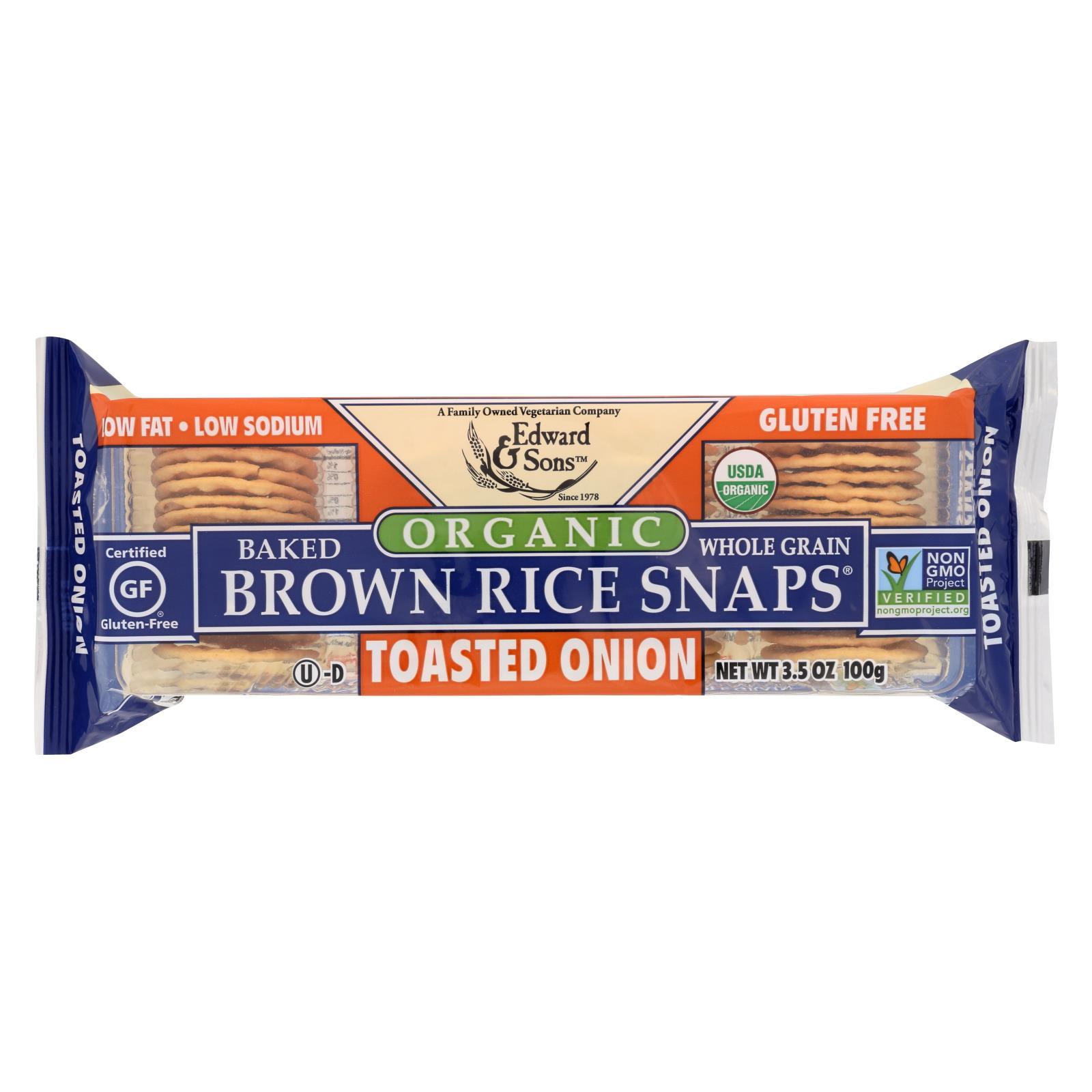 Edward & Sons Gluten-Free Toasted Onion Brown Rice Snaps 100g