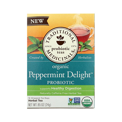 Traditional Medicinals Organic Peppermint Delight Probiotic 16 Tea Bags