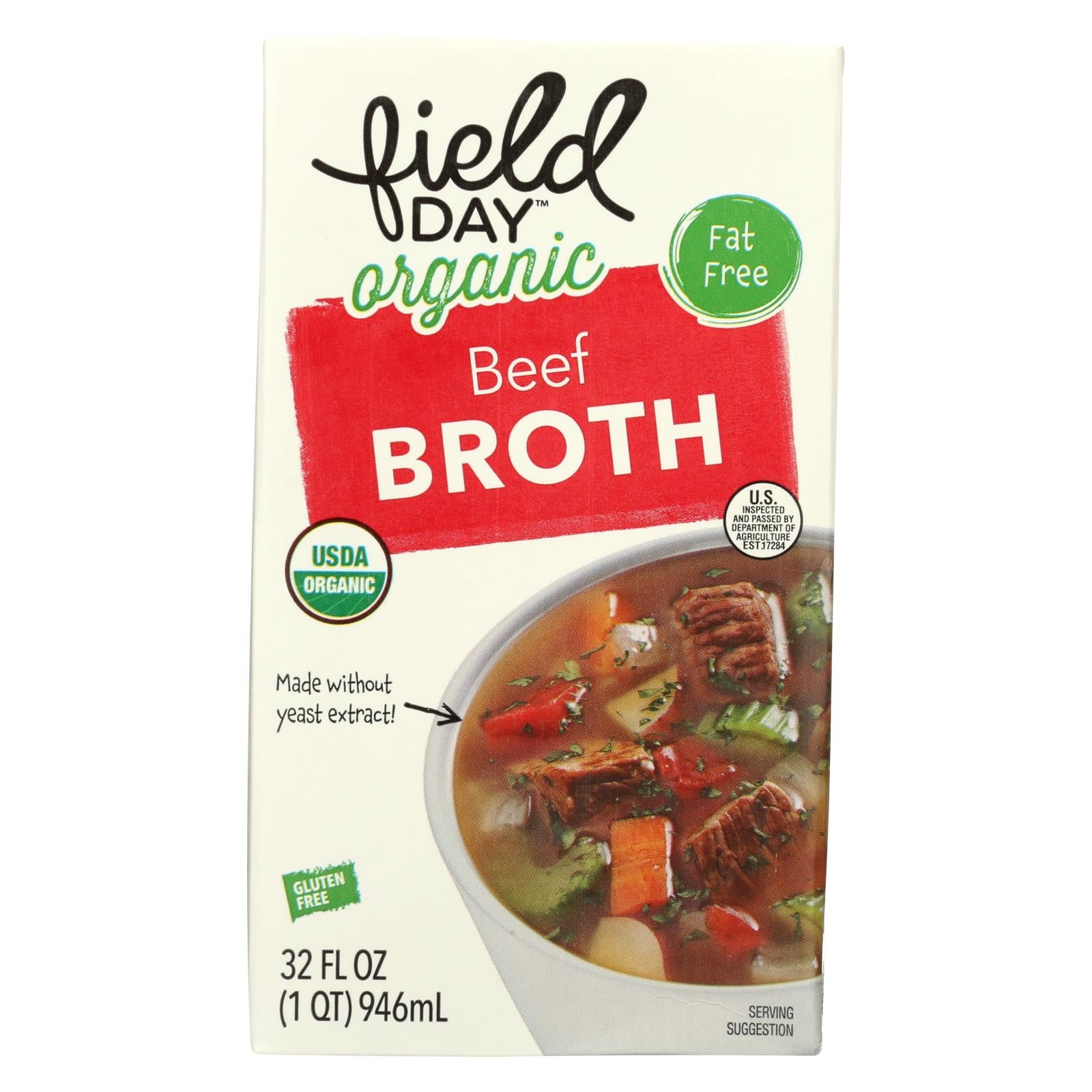Field Day Organic Beef Broth 946ml