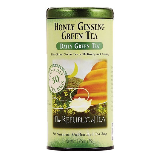 Republic Of Tea Honey Ginseng Green Tea 50 Tea Bags