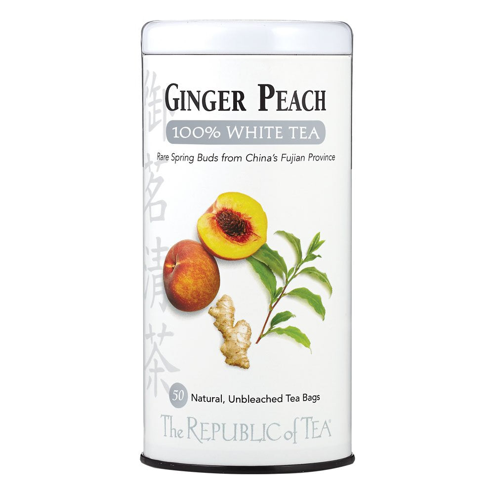 Republic Of Tea Ginger Peach White Tea 50 Tea Bags