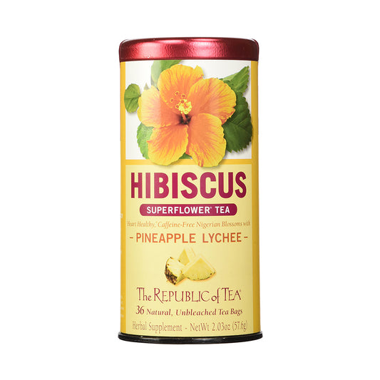 Republic Of Tea Hibiscus Pineapple Lychee 36 Tea Bags