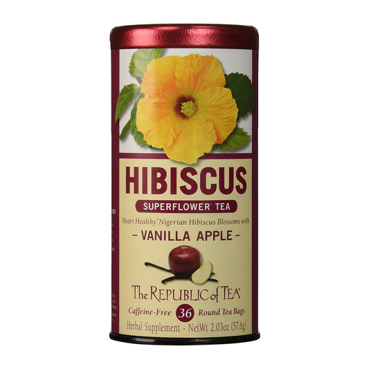 Republic Of Tea Hibiscus Vanilla Apple 36 Tea Bags