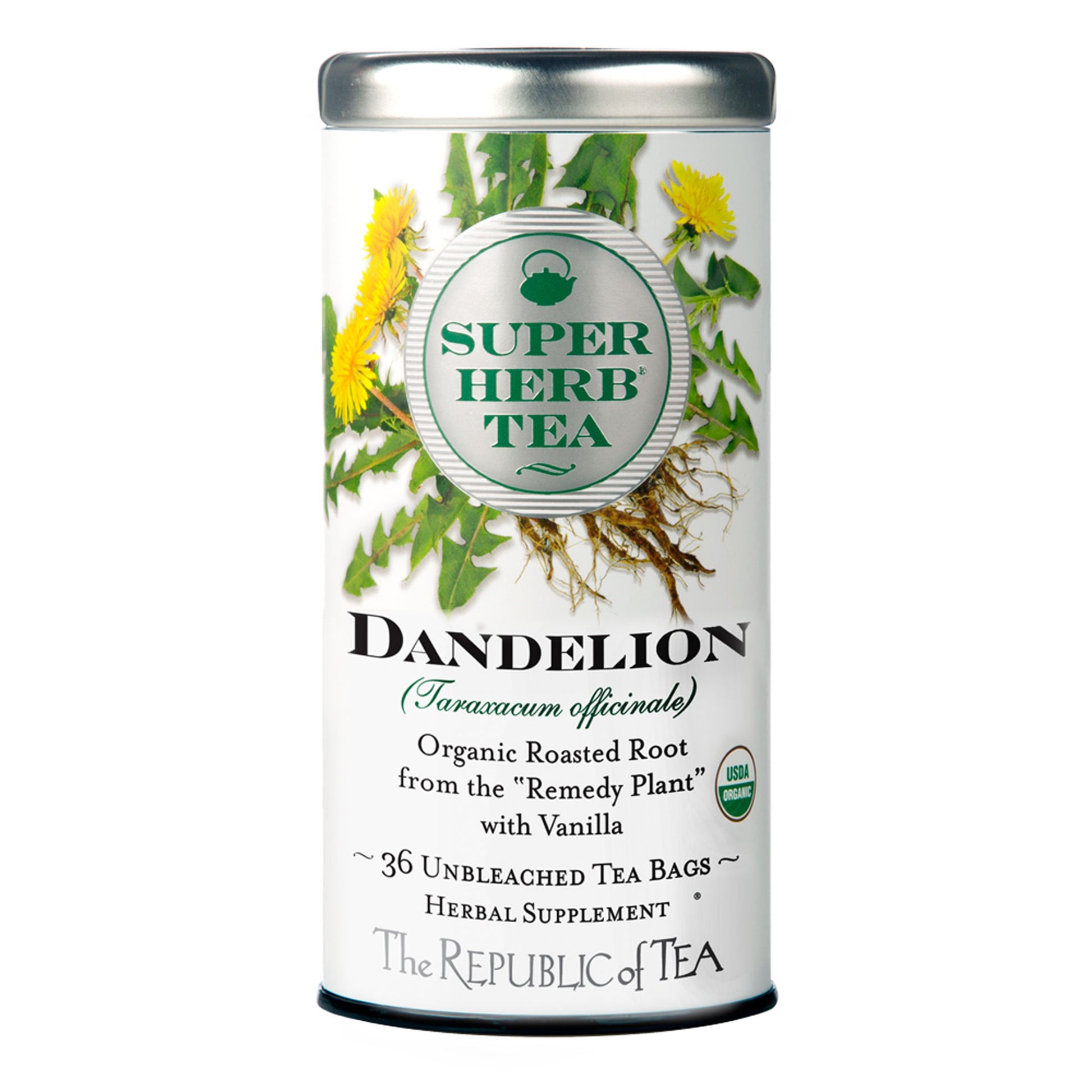 Republic Of Tea Organic Dandelion SuperHerb 36 Tea Bags
