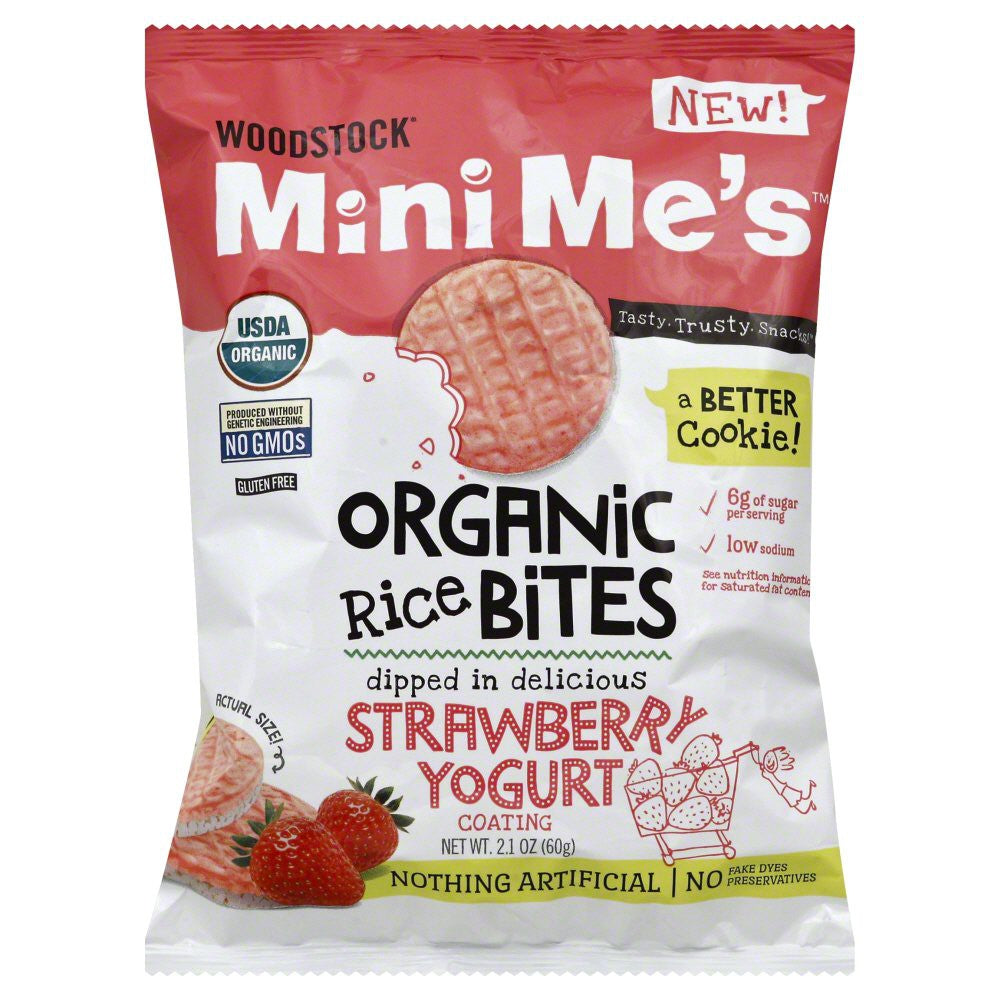 Woodstock Farms Organic Mini Me's Strawberry Yogurt Organic Rice Bites 60g