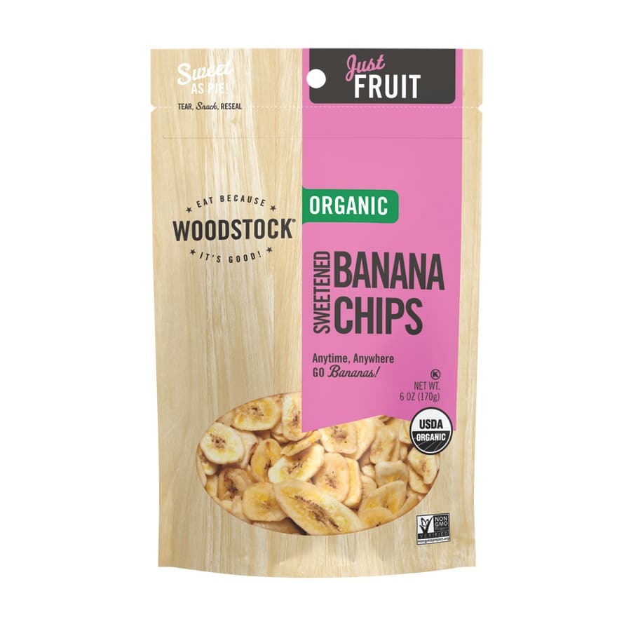 Woodstock Farms Organic Sweetened Banana Chips 170g