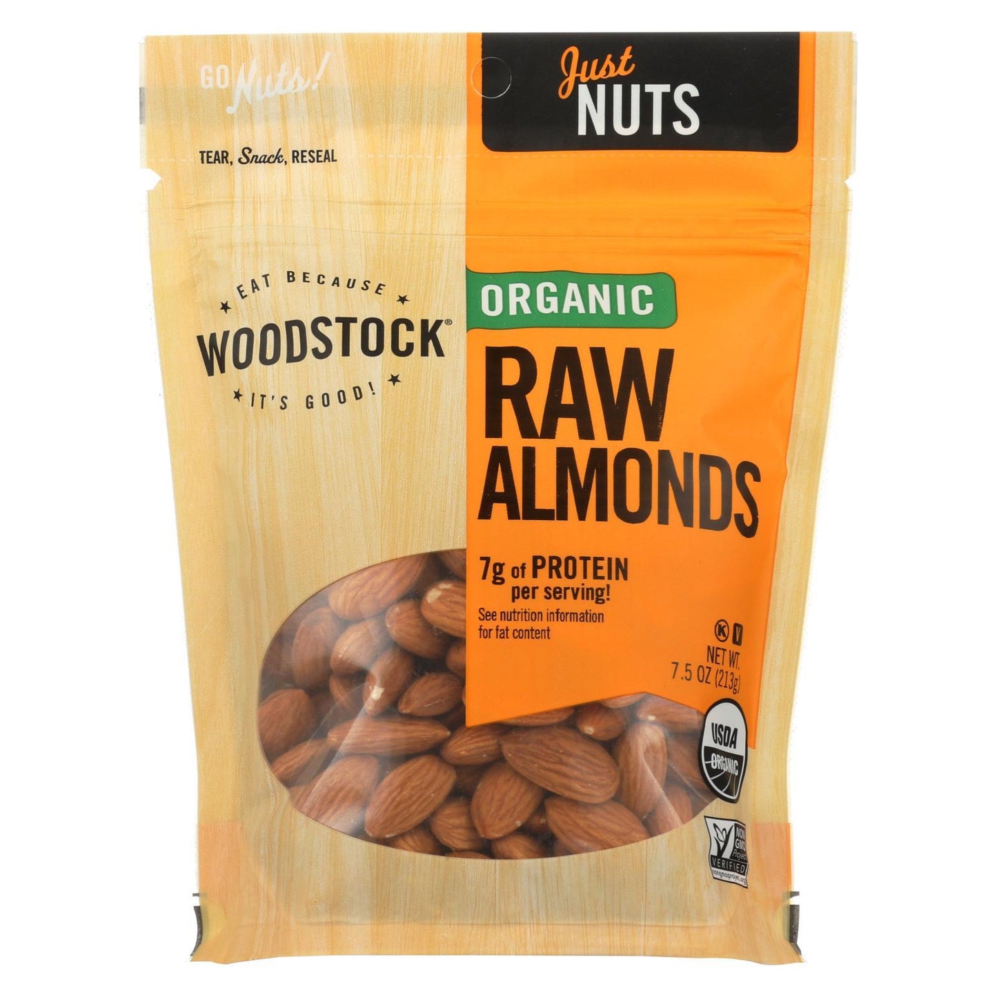 Woodstock Organic Raw Almonds 213g